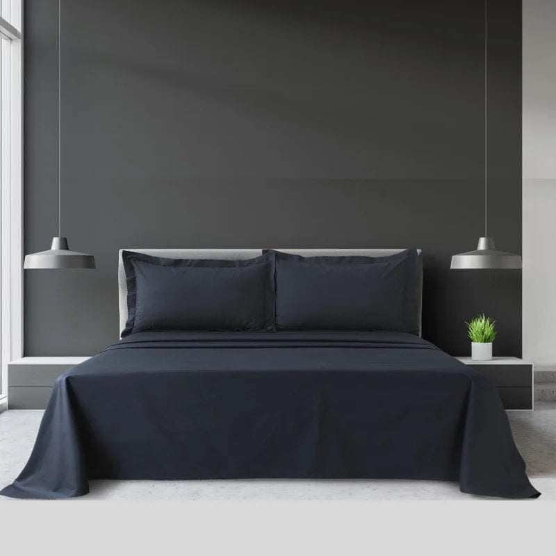 Grey sheet set from the Grande Hotel Collection with Oxford pillowcases