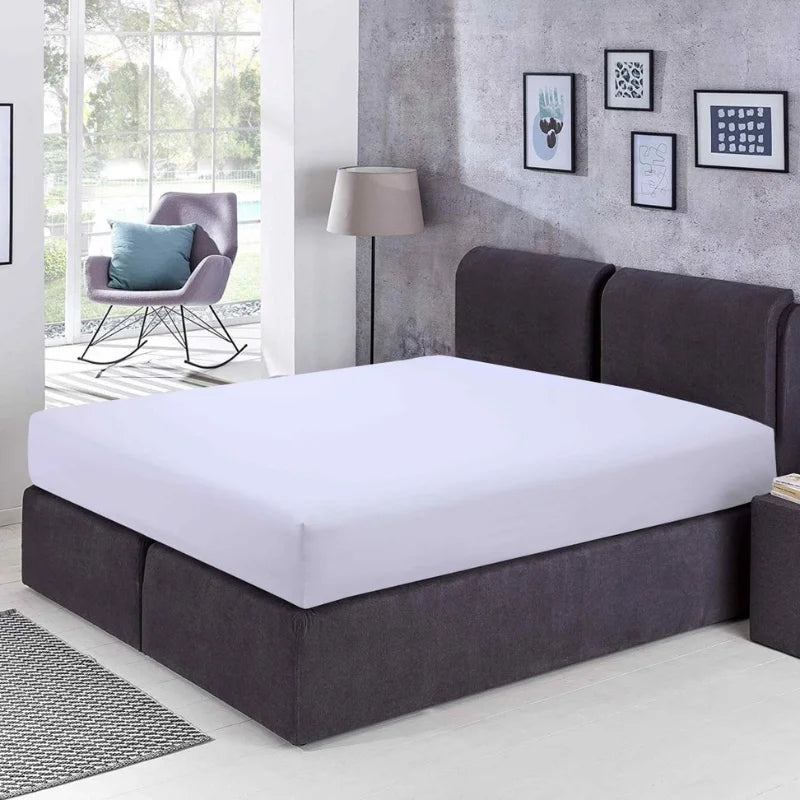 Hotel-style white fitted sheet designed for everyday comfort