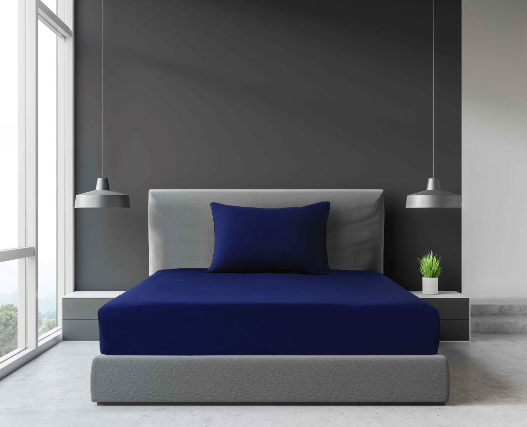 Blue Crisp Percale King Single Fitted Sheet and Pillow cases 