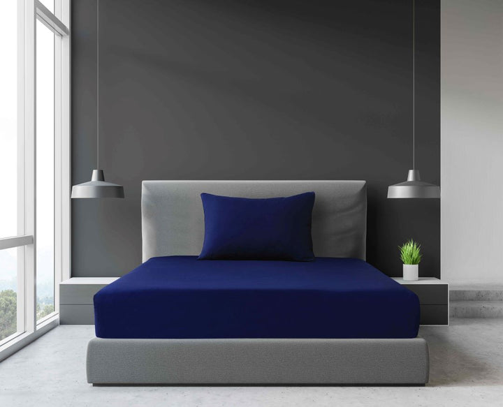 Blue Crisp Percale King Single Fitted Sheet and Pillow cases 