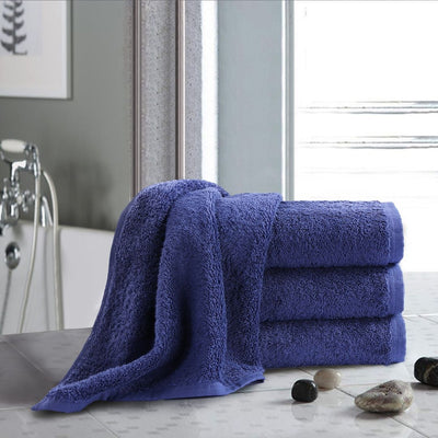 Blue Hand Towels Cotton Thick 