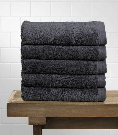 Combed Cotton Charcoal Grey Thick Face Towels 
