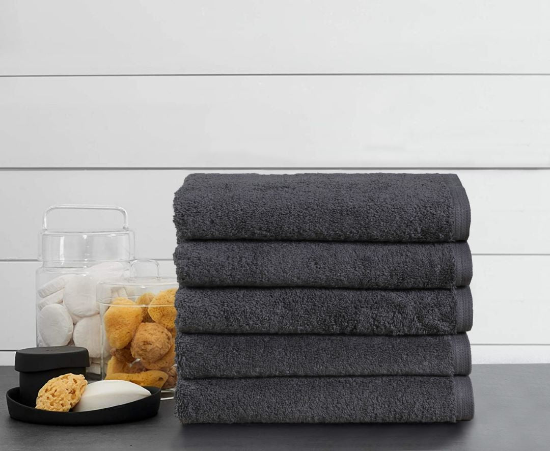 Charcoal Grey Hand Towels Cotton Thick