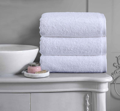 Thick Cotton Bath Towels White 