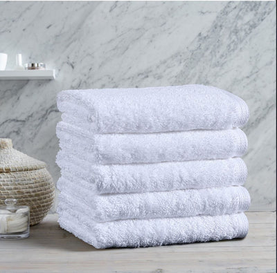 Combed Cotton White Thick Face Towels 