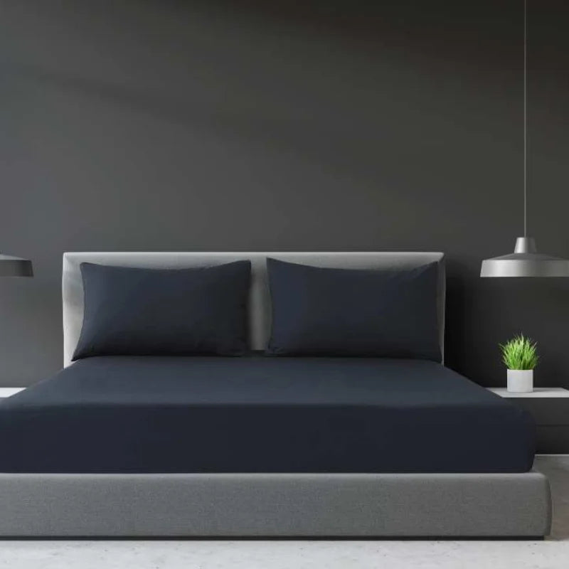 Grey fitted sheets available in Double, Queen, King and Super King sizes.