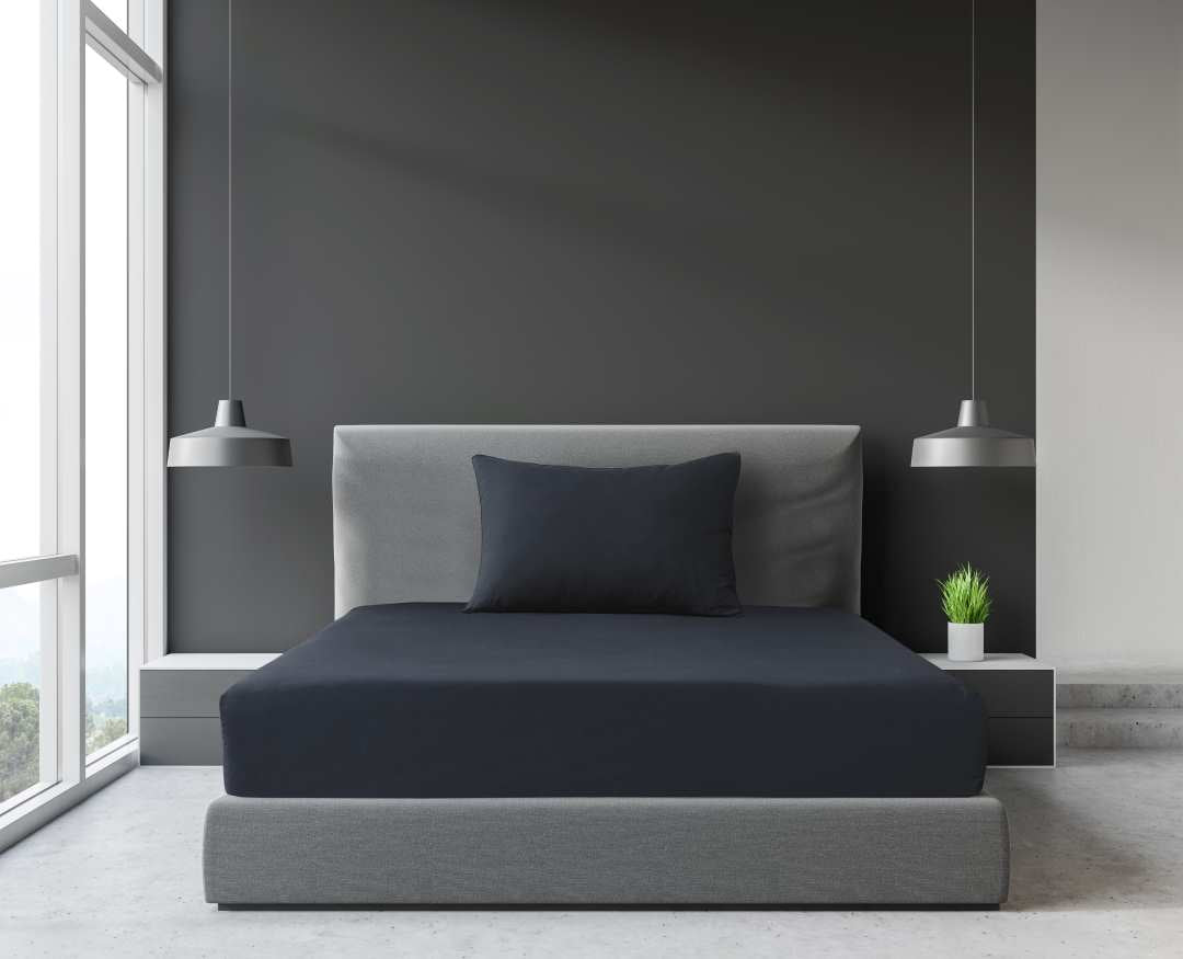 Hotel Quality Grey Fitted Sheet with pillowcase