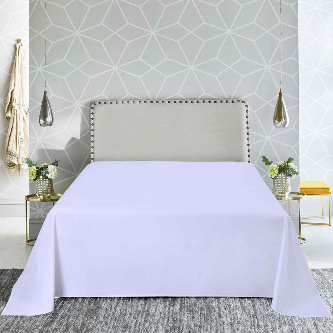 Queen Bed Flat Sheet White