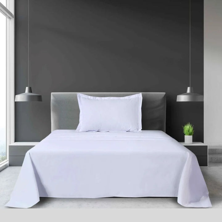 White single Oxford bed sheet for everyday bedding in New Zealand