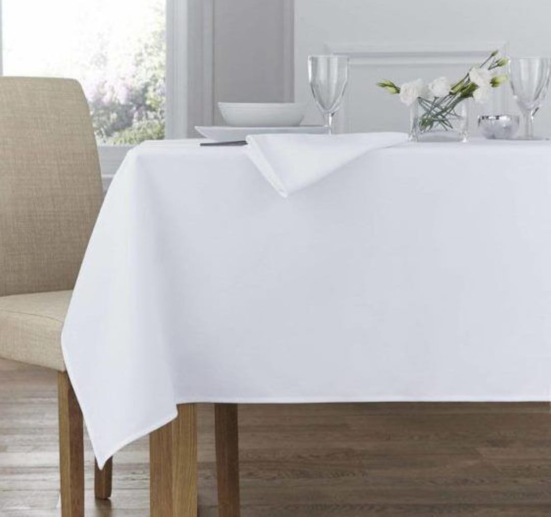 Elegant White Table Cloth Heavy Duty