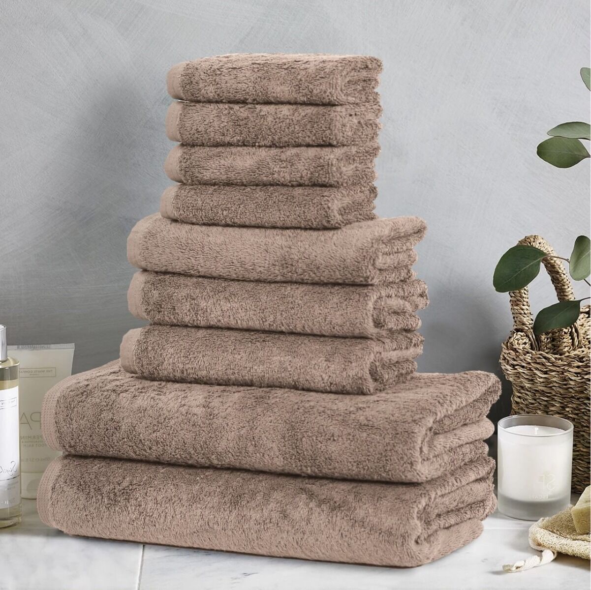 9 Pcs Towel Set - 100% Cotton -Extra Luxury