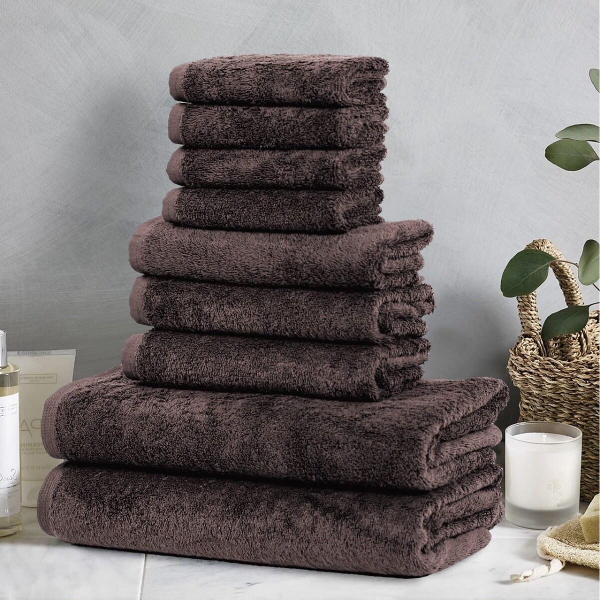 9 Pcs Towel Set - 100% Cotton -Extra Luxury
