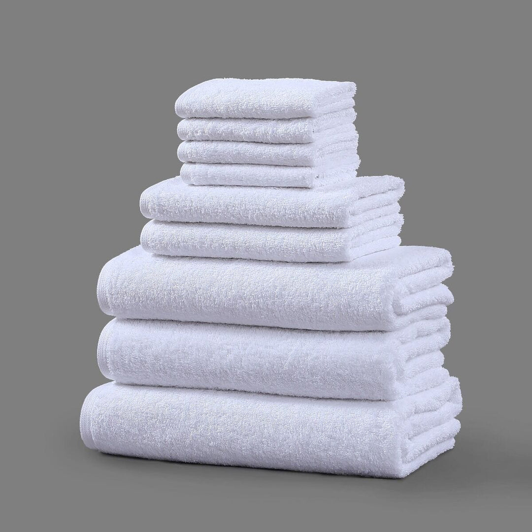 9 Pcs White Towels Set